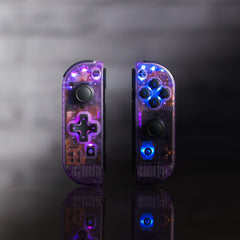Atomic Purple Joy-Con LED Mod Custom Nintendo Switch Controllers Backlit Buttons with D-Pad