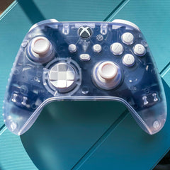 Xbox Controller Mod Clear With White Buttons Custom Microsoft Wireless Gaming Controller Mod Xbox Series X/S/One & PC