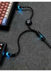 D35 UNKNOWNERROR 2-IN-1 USB C Dual 8K Independent Magnetic Control Luminous Gaming Cable
