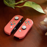Custom Joy-Cons Coral with Pastel Hearts Buttons Nintendo Switch Controller Mods