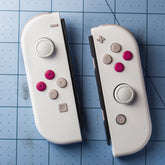 Joy-Con Mod White on Grey and Deep Rose Custom Nintendo Switch Controllers