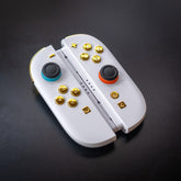 Custom Luxury White & Gold Chrome Joy-Cons 2 for Nintendo Switch 2