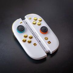 Custom Luxury White & Gold Chrome Joy-Cons 2 for Nintendo Switch 2