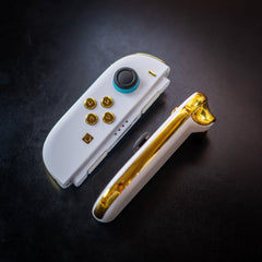 Ultimate Opulence: Custom Luxury White & Gold Chrome Joy-Cons 2 for Nintendo Switch 2