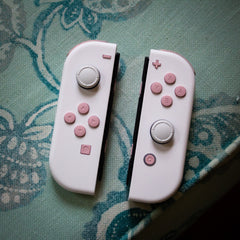 Custom JoyCons Nintendo Switch Joy-Con Controller Mods White with Pink Buttons