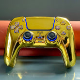 Custom PS5 Controller Chrome Gold with Backlit LED Buttons