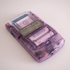 Custom Game Boy Color With Backlit IPS Screen Clear Atomic Purple With Dark Grey Buttons