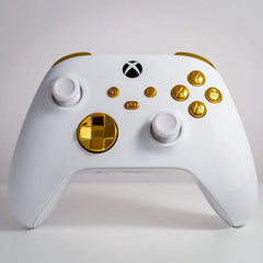 Xbox Controller Mod White with Gold Buttons Custom Microsoft Wireless Gaming Controller Mod Xbox Series X/S/One & PC