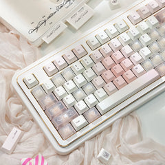 White Peach Mojito Cherry Profile Dye Sublimation PBT Keycaps