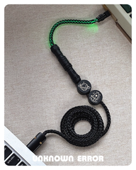 D06 Double Badge USB-C RGB Aviator Handmade Coiled Cable