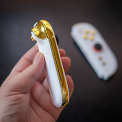 Ultimate Opulence: Custom Luxury White & Gold Chrome Joy-Cons 2 for Nintendo Switch 2