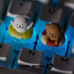 Maltese Puppy Life Translucent Resin Artisan Keycap