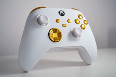 Xbox Controller Mod White with Gold Buttons Custom Microsoft Wireless Gaming Controller Mod Xbox Series X/S/One & PC