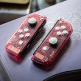 Custom JoyCons Nintendo Switch Clear Pink Joy-Con Controller Mod with White Buttons