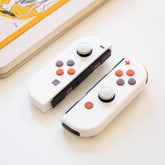 Custom JoyCons Nintendo Switch Joy-Con Controller Mods White with Grey Violet and Coral Buttons