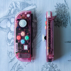 Pastel SNES Custom JoyCons Nintendo Switch Joy-Con Controller Mods Clear Pink with Pastel Buttons