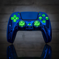 PS5 Controller LED Mod Chrome Blue PS5 Custom Wireless Controller Backlit Buttons RGB