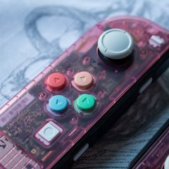 Pastel SNES Custom JoyCons Nintendo Switch Joy-Con Controller Mods Clear Pink with Pastel Buttons
