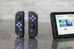 Custom Nintendo Switch Joy-Con Controllers Black LED MOD Backlit Buttons and Clear D-Pad Option