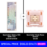 Epomaker Galaxy100 QMA/VIA + Nude Rosa Silent Switch Set Bundle