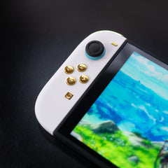 Custom Luxury White & Gold Chrome Joy-Cons 2 for Nintendo Switch 2