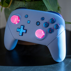 Violet Switch Pro-Controller LED Mod With Chameleon Backlit Buttons
