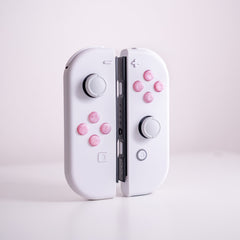 Custom Nintendo Switch Joy-Con Controllers With Glittery Pink Resin Cast Buttons