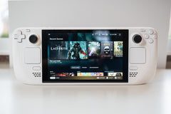 Customized Steam Deck Handheld Gaming Computer By Valve Minimalistic Mono White
