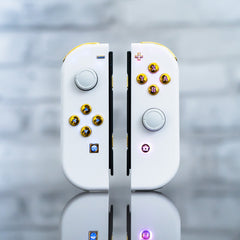 White & Gold Backlit LED JOY-CON Mod Custom Controllers Nintendo Switch