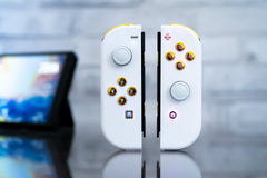 White & Gold Backlit LED JOY-CON Mod Custom Controllers Nintendo Switch