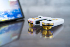 White & Gold Backlit LED JOY-CON Mod Custom Controllers Nintendo Switch