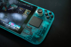 Customized Steam Deck Handheld Gaming Computer By Valve Clear Ice Blue