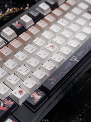 Twin Spline keycap Retro Red and Black Lovely Rabbit cherry Keycaps