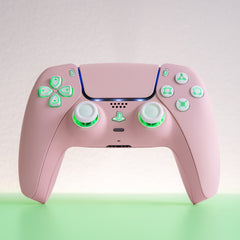 Pink PS5 Controller LED Mod with White Backlit Buttons Custom Wireless Controller Backlit Buttons RGB