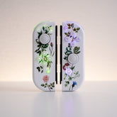 Flowers Vines & Laurels Joy-Cons Mod with White Backlit LED - Nintendo Switch Special Edition Floral Watercolor Custom Controllers