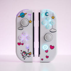 Unicorns Hearts & Stars Custom LED Joy-Cons Cute Nintendo Switch Controller Mods