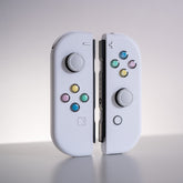 White Joy-Cons Mod with Pastel Hearts Buttons Nintendo Switch Custom Controllers