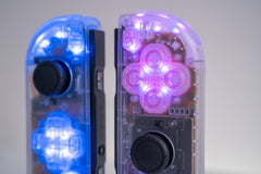Custom Joy-Con Controllers Clear LED MOD - Clear Backlit Buttons - Nintendo Switch
