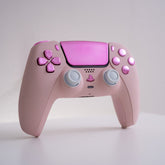 Custom PS5 Controller Sakura Pink Mod with Chrome Pink Buttons and Touch Pad Sony PS5 Wireless Controller