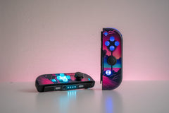 Synthwave Joy-Cons with LED Backlit Buttons Nintendo Switch Joy-Con Controller Retro Gaming Mod