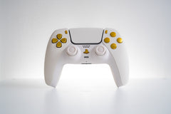 PS5 Controller Mod White with Gold Buttons Custom Sony Wireless Controller