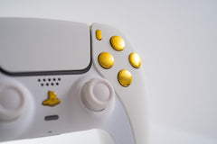 PS5 Controller Mod White with Gold Buttons Custom Sony Wireless Controller