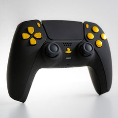 PS5 Controller Mod Black with Gold Buttons Custom Sony Wireless Controller