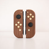 Custom Wooden Joy-Cons with Matte Brass Finish Buttons Nintendo Switch Controller Mods