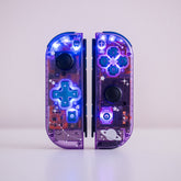 Custom Joy-Cons Stars Comets & Constellations Atomic Purple with Color-Shifting LED Buttons Clear Nintendo Switch Controllers
