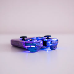 Custom Joy-Cons Stars Comets & Constellations Atomic Purple with Color-Shifting LED Buttons Clear Nintendo Switch Controllers