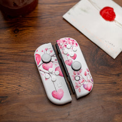 Switch Joycons “Be My Valentine” Custom Nintendo Switch Controllers with Pink Hearts