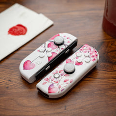 Switch Joycons “Be My Valentine” Custom Nintendo Switch Controllers with Pink Hearts