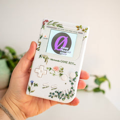 Custom Nintendo Game Boy DMG with Backlit IPS Screen Flowers, Laurels & Vines