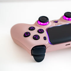 Pink PS5 Controller LED Mod with Backlit Buttons Custom Sony Wireless Gaming Controller